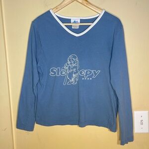Disney Blue Sleepy Long Sleeve Top
